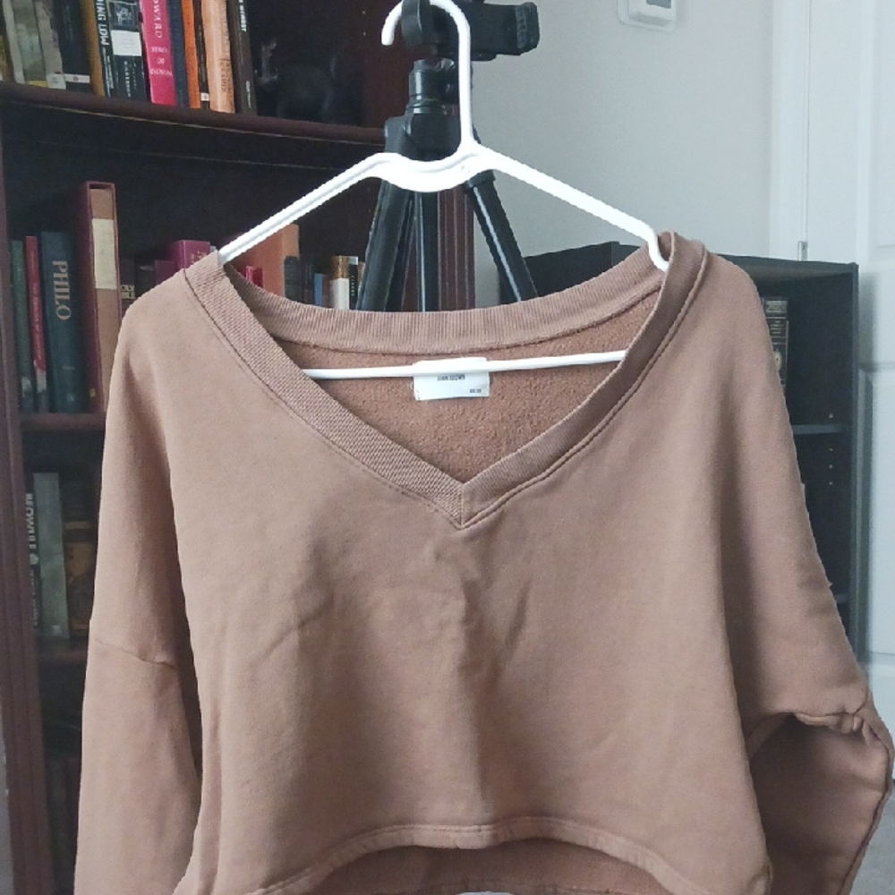 Joah Brown RARE V-Neck Cropped Sweatshirt!